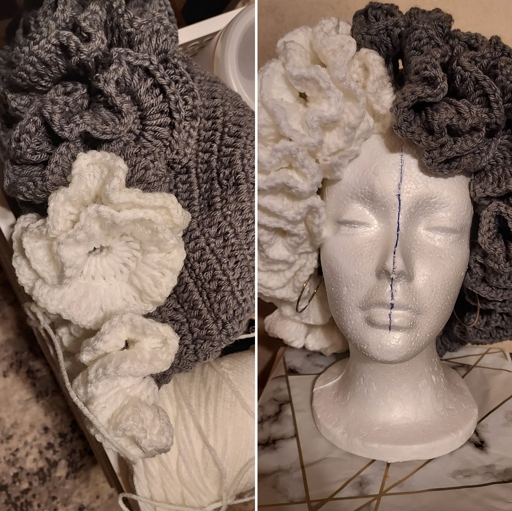 #L❤️VE:HANDMADE. Crochet Ruffle HAT - Picture 2 of 5